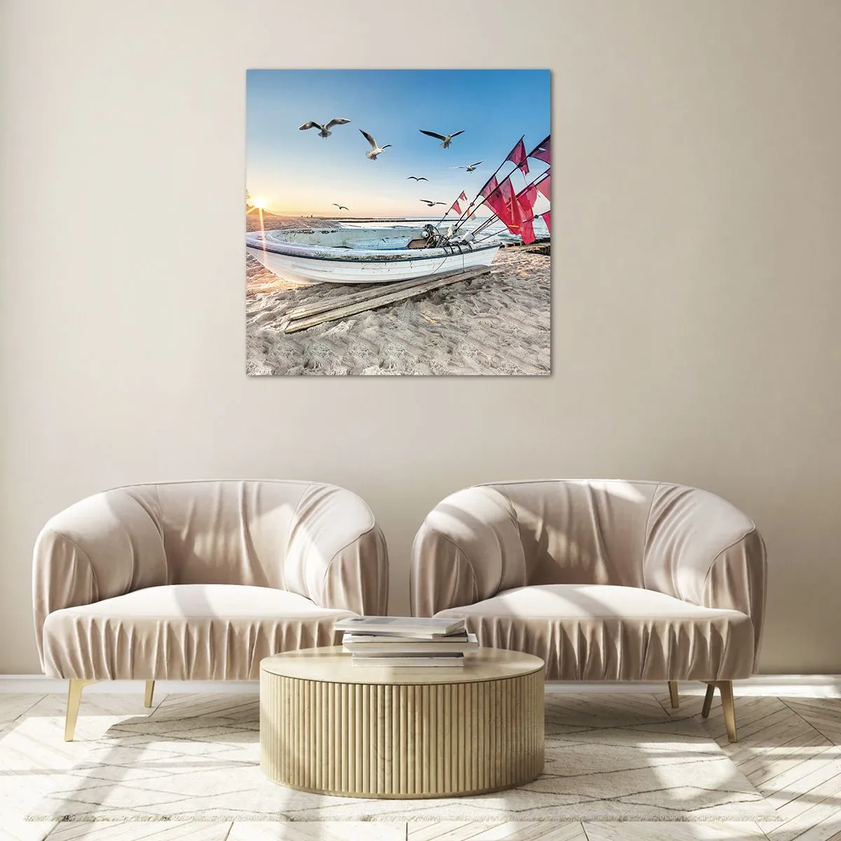 Schilderen op glas - Een welverdiende rust - 70x70 cm