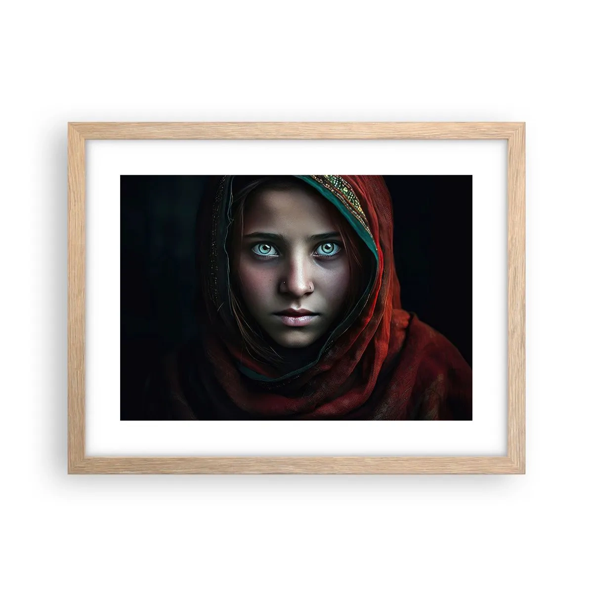 Een poster in een licht eiken lijst - Oosterse prinses - 40x30 cm