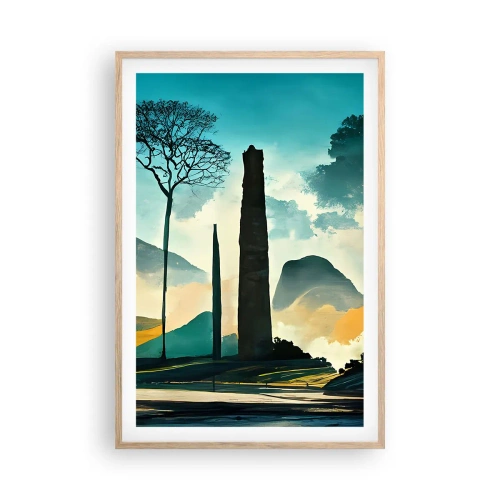 Een poster in een licht eiken lijst - Nog hoger en hoger - 61x91 cm