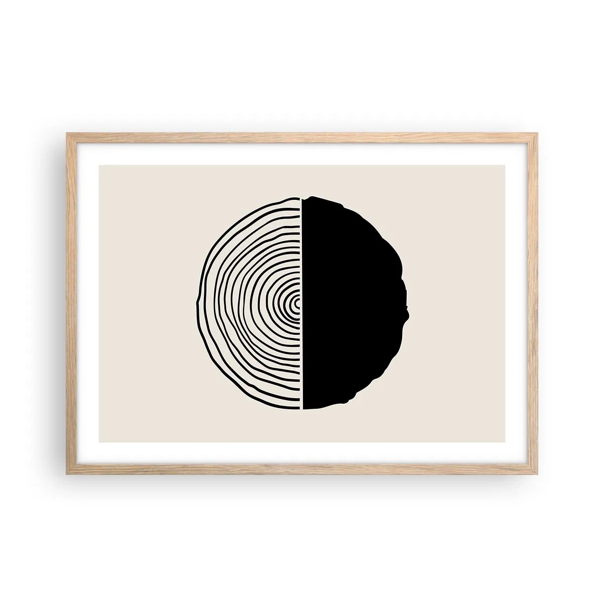 Een poster in een licht eiken lijst - Half om half - 70x50 cm