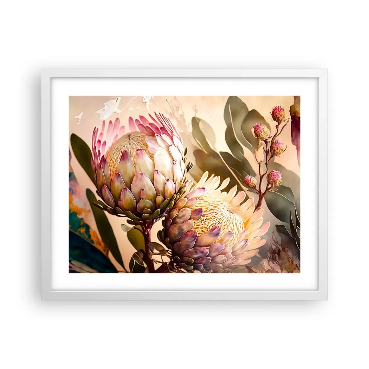 Poster in een witte lijst - Teeder omarmd - 50x40 cm