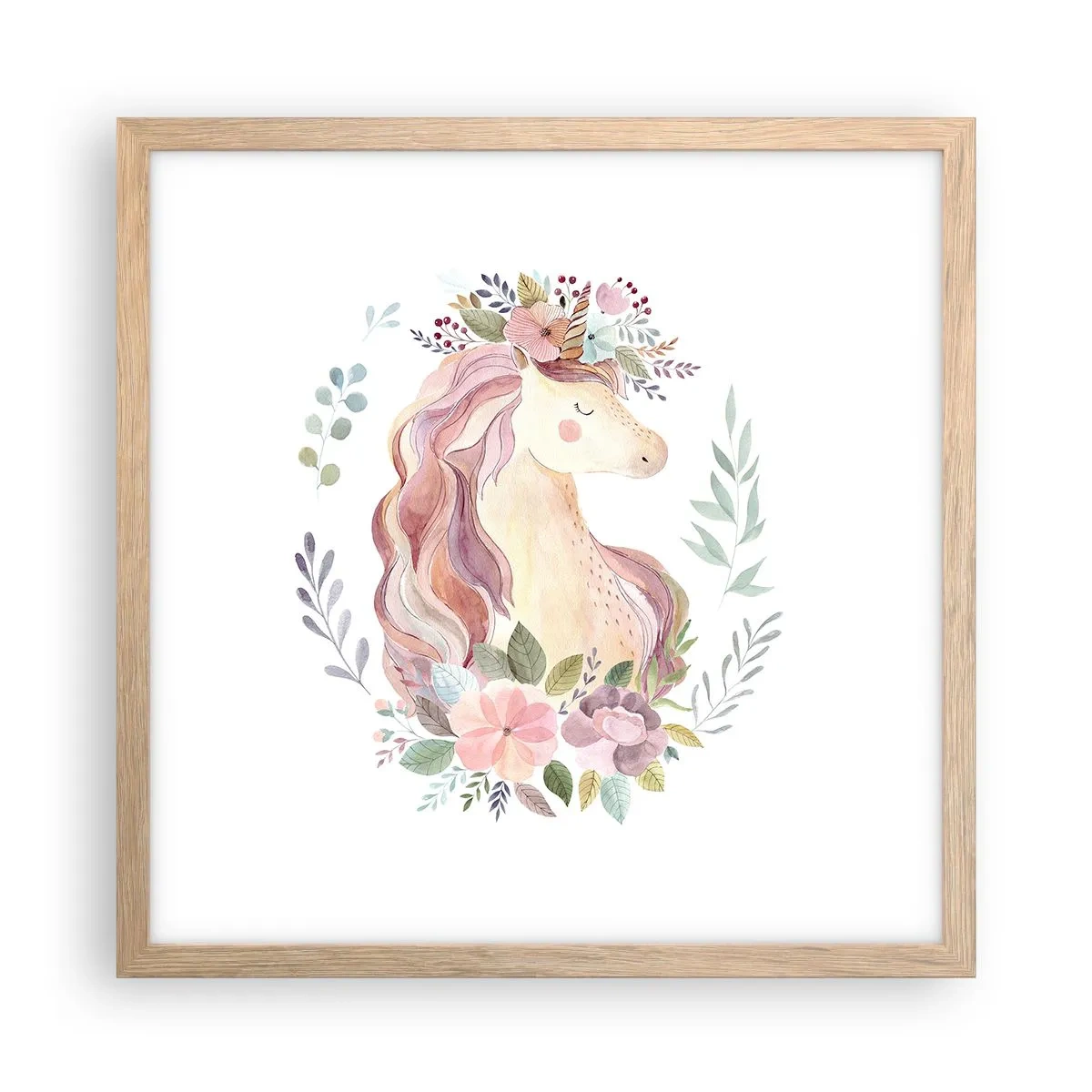 Een poster in een licht eiken lijst - Een uitnodiging in de wereld van sprookjes - 40x40 cm