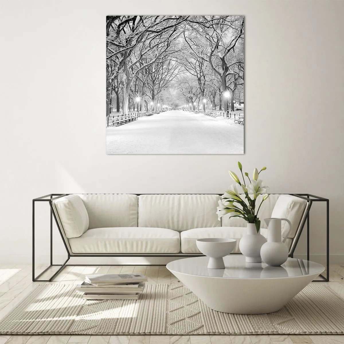 Schilderen op glas - Vier seizoenen - winter - 30x30 cm