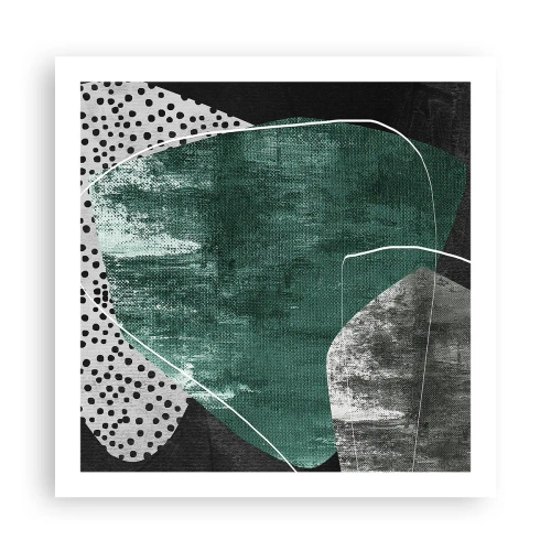 Poster - Kleurrijke abstractie met bladgoud - 60x60 cm