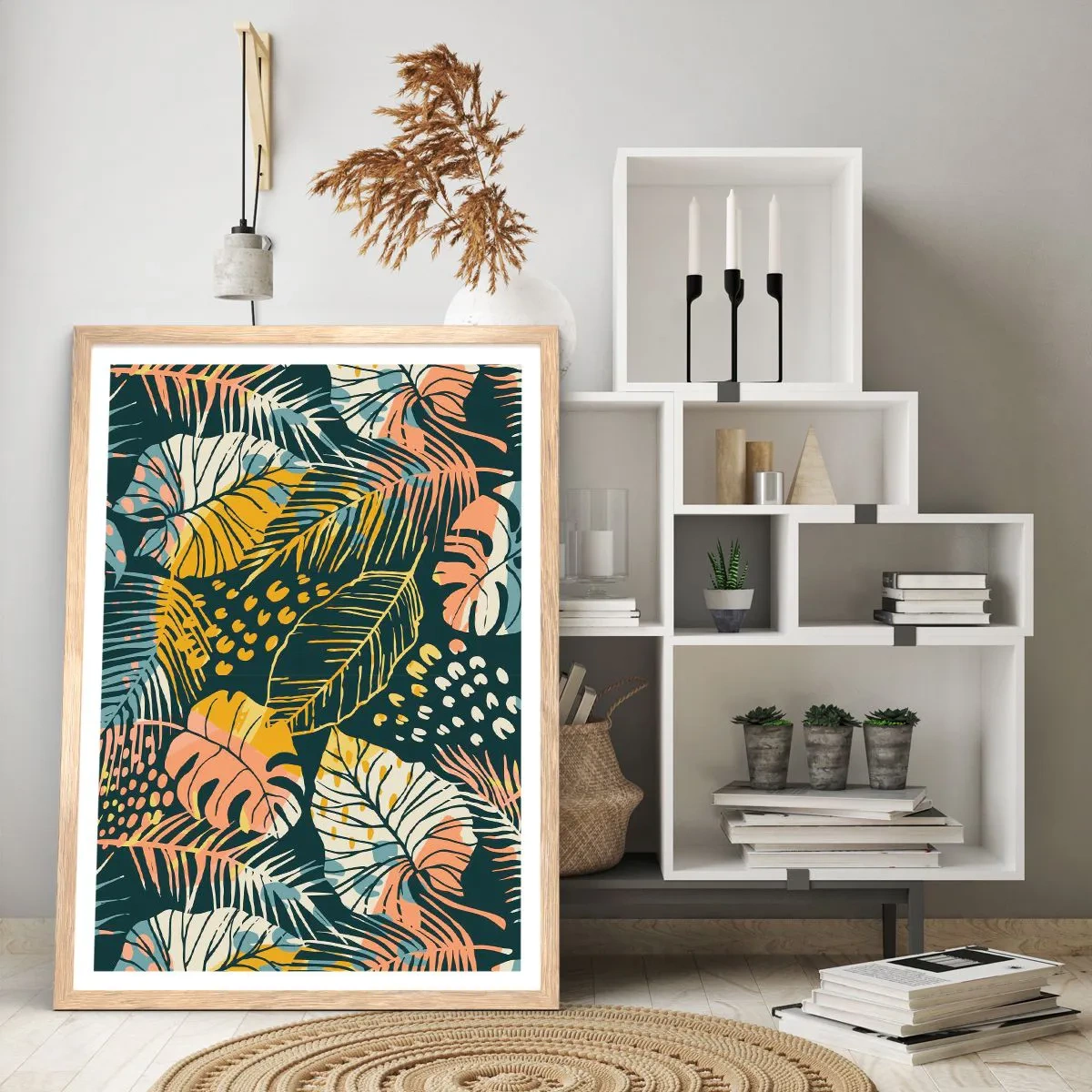 Een poster in een licht eiken lijst - Lommerrijke fantasie - 61x91 cm