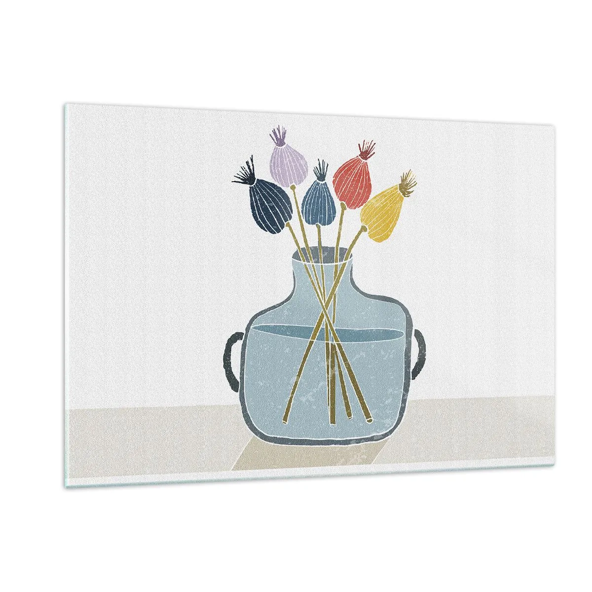 Schilderen op glas - Alsof hij met maanzaad heeft gezaaid - 120x80 cm