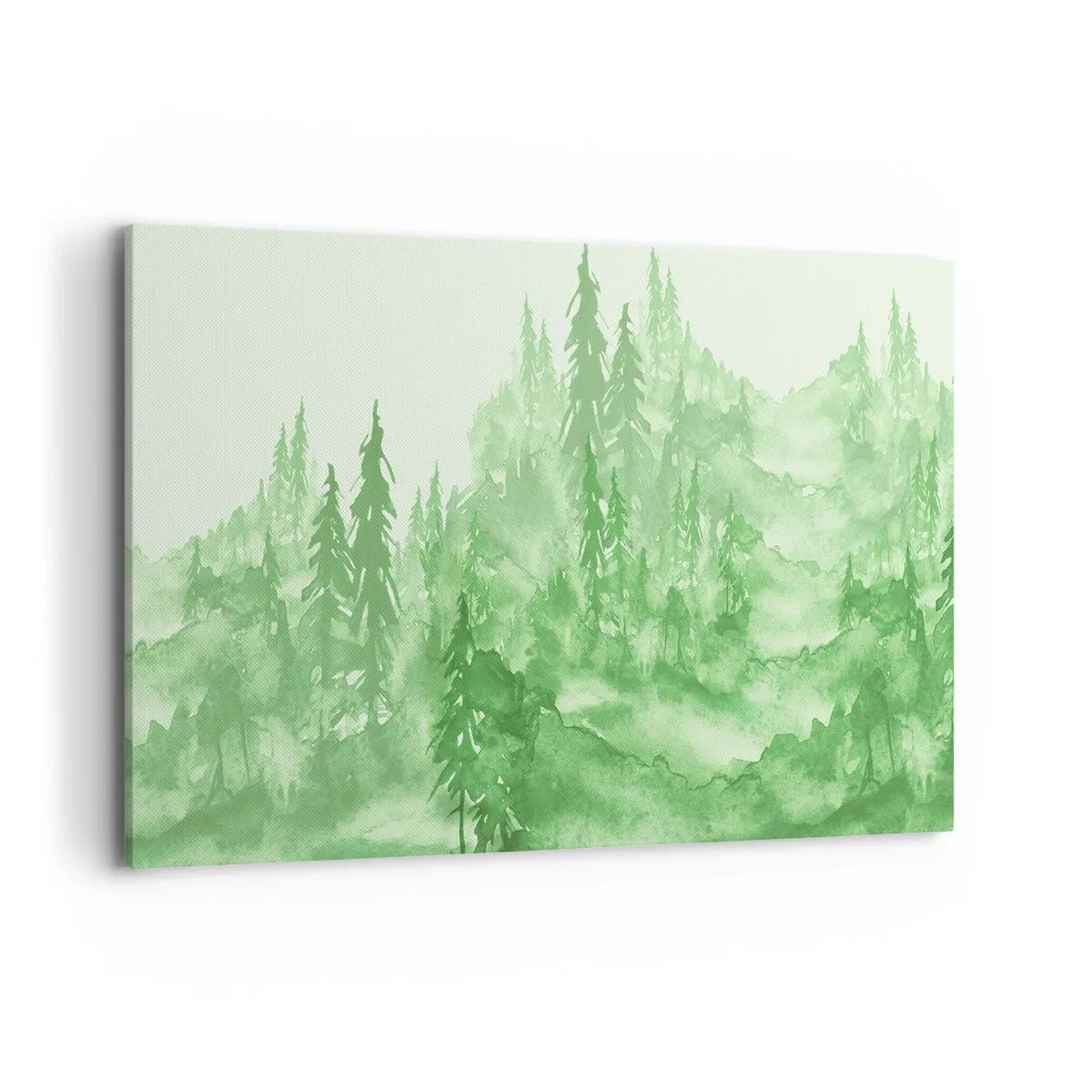 Schilderen op canvas - Wazig met groene mist - 120x80 cm