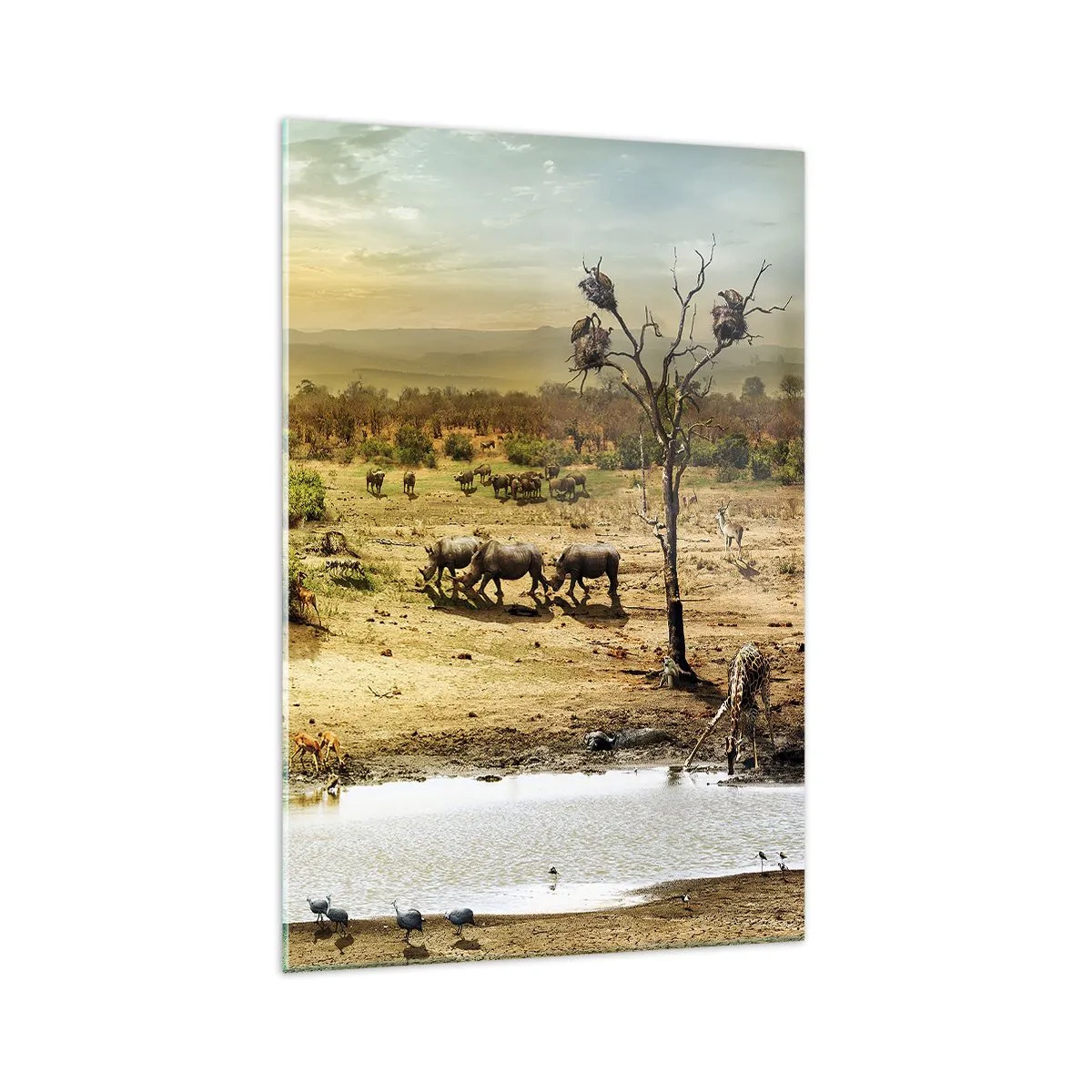 Schilderen op glas - "Er stroomde een rivier uit Eden …" - 70x100 cm