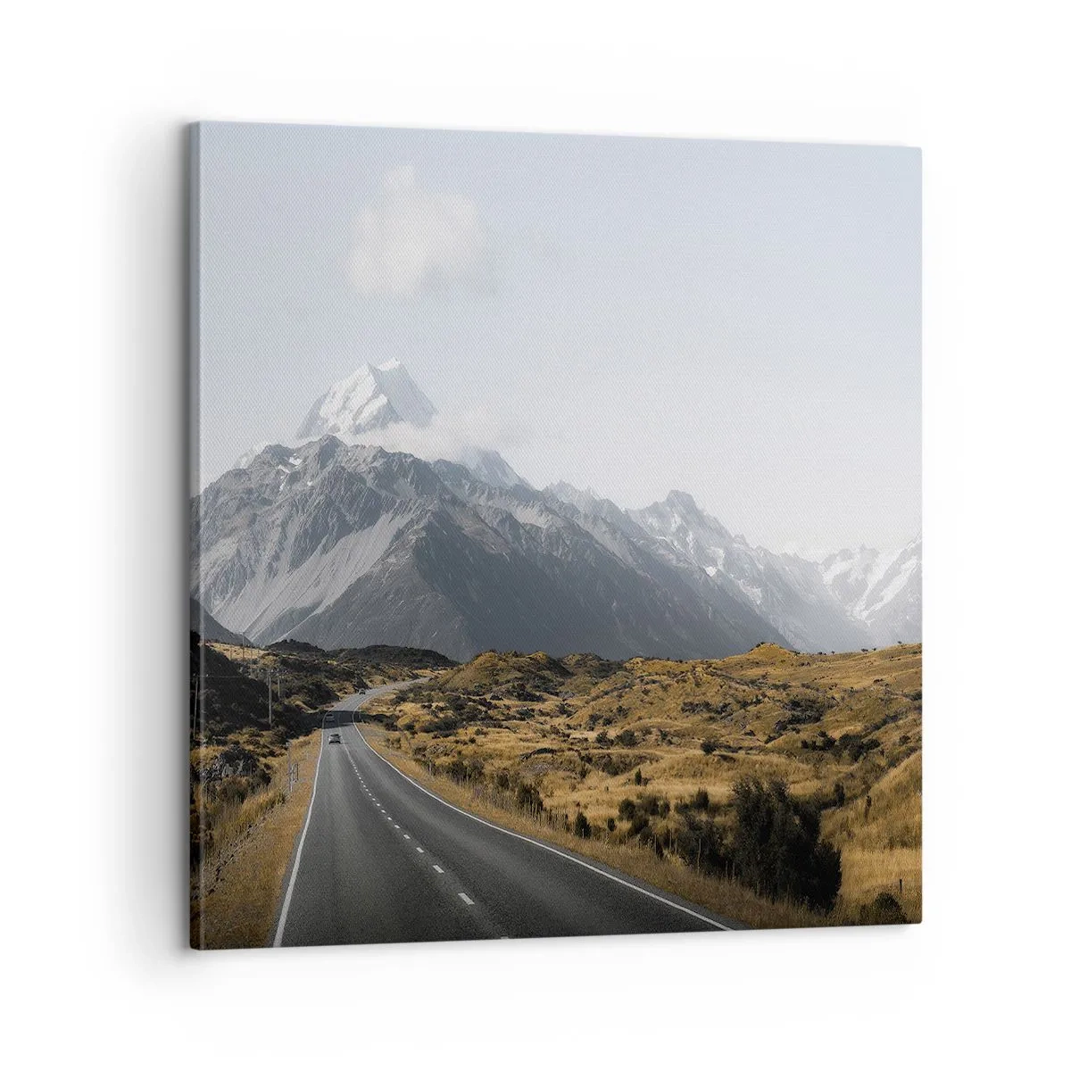 Schilderen op canvas - De weg naar het hart van de bergen - 60x60 cm