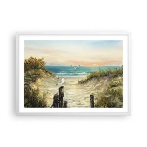 Poster in een witte lijst - Windstille afzondering - 70x50 cm