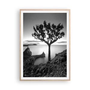 Een poster in een licht eiken lijst - Stilte aan de horizon - 70x100 cm