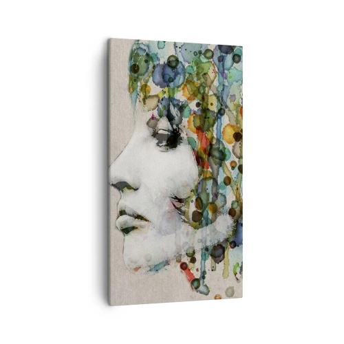 Schilderen op canvas - Ze kwam uit het grijs - 45x80 cm