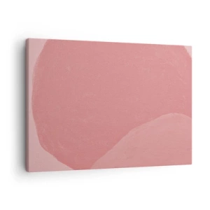 Schilderen op canvas - Delicate abstractie in tinten roze, organische vormen en minimalisme - 70x50cm - Organische compositie in roze - Moderne wanddecoratie voor woonkamer en slaapkamer ARTTOR