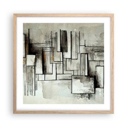 Een poster in een licht eiken lijst - De kracht van eenvoud - 50x50 cm