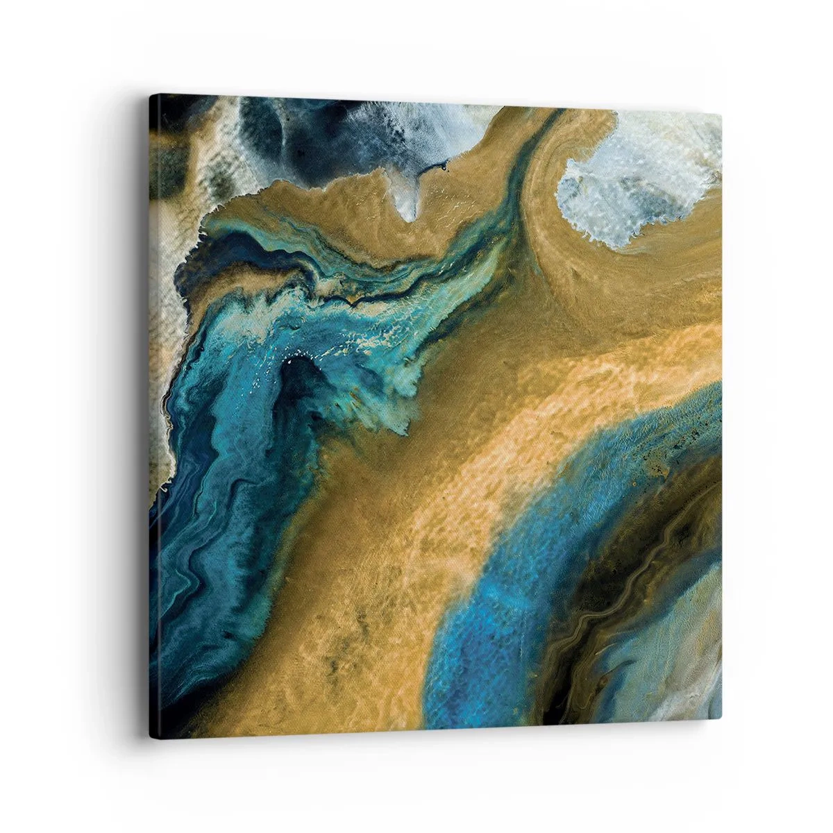 Schilderen op canvas - Blauw - geel - wederzijdse invloeden - 40x40 cm