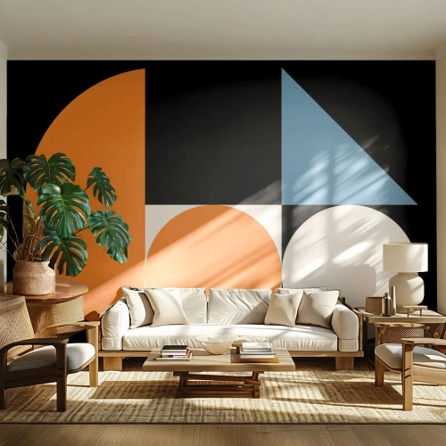Zelfklevend Fotobehang Deluxe Sticker - Dacht lay-out - Abstractie, Grafisch, Geometrisch patroon - 150x105 cm