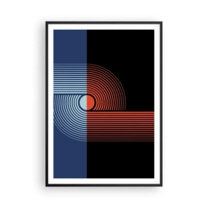 Poster in een zwarte lijst - In een geometrische omhelzing - 70x100 cm