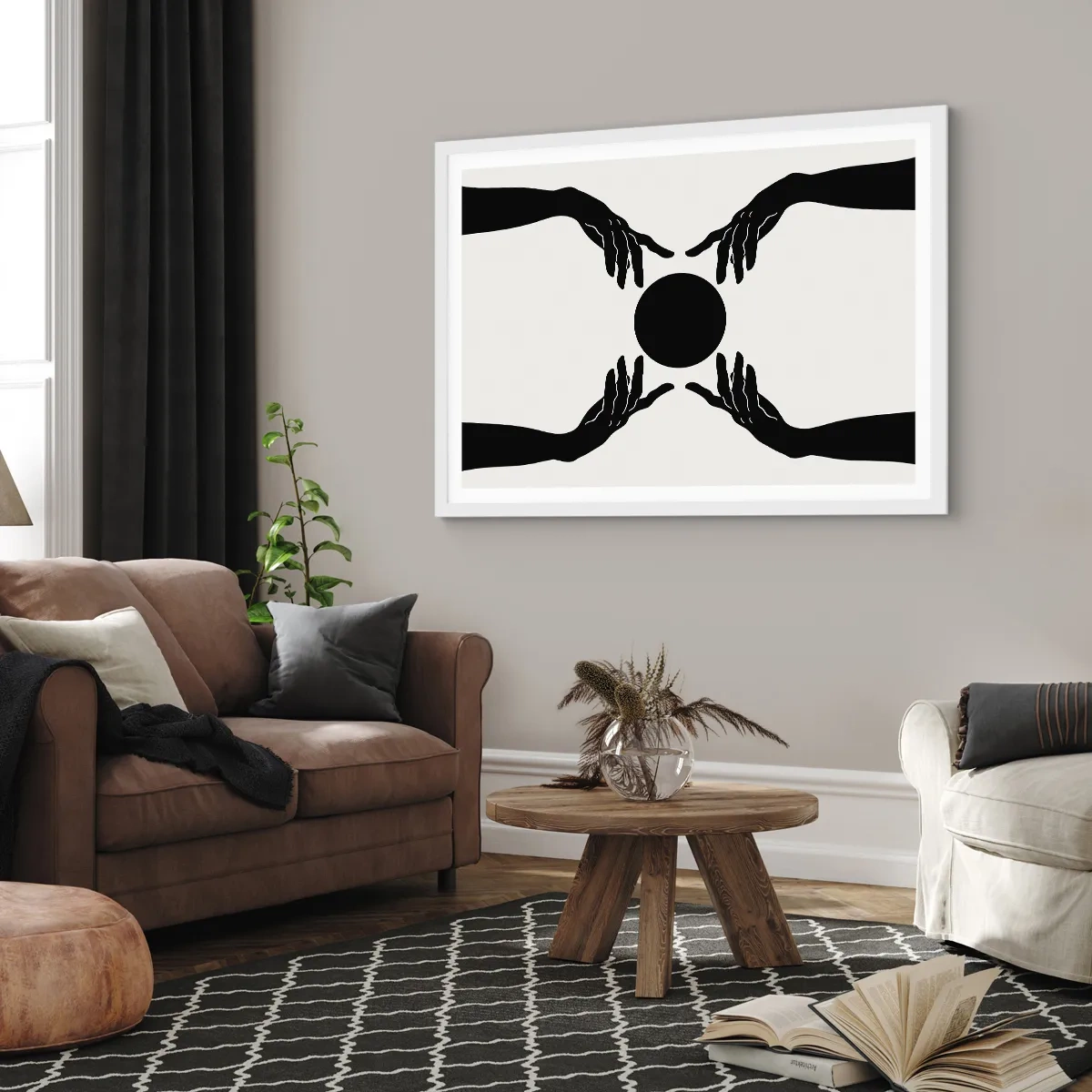 Poster in een witte lijst - Geheim teken - 100x70 cm