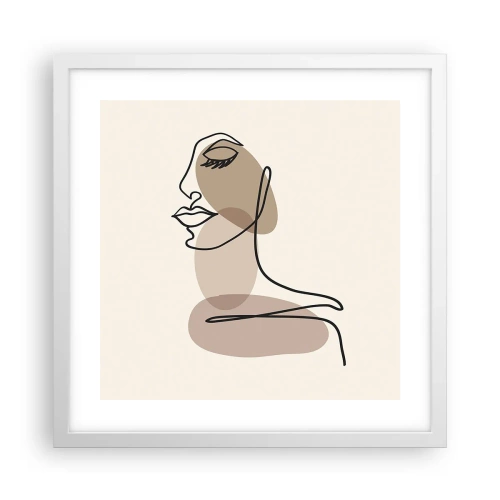 Poster in een witte lijst - Luisteren naar zichzelf - 40x40 cm