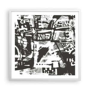 Poster in een witte lijst - Orde of chaos? - 60x60 cm