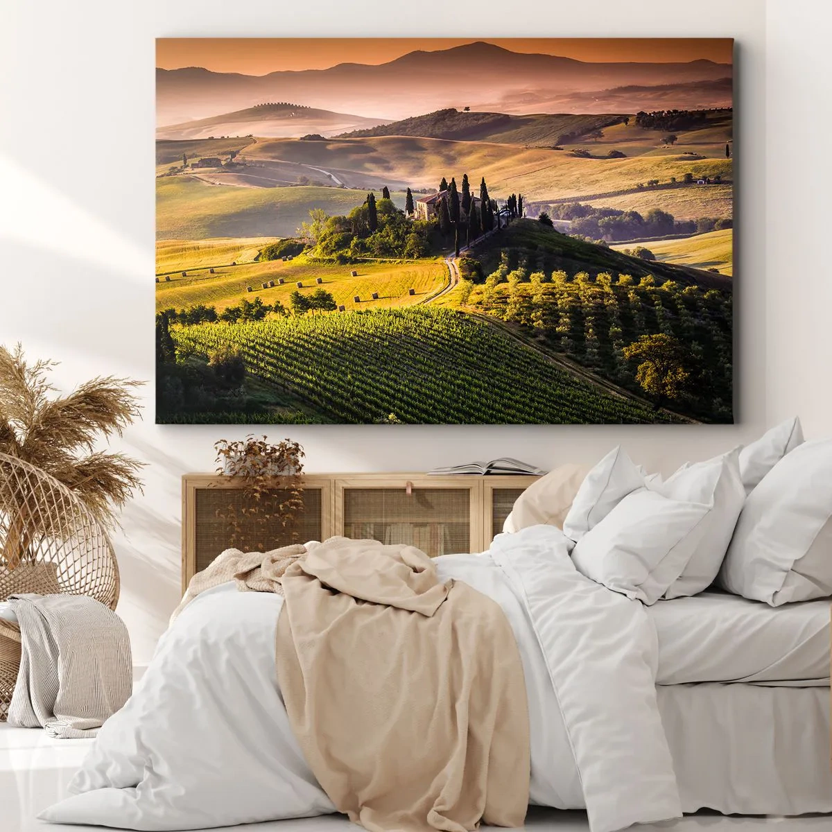 Schilderen op canvas - Arcadia - het Toscaanse landschap - 100x70 cm