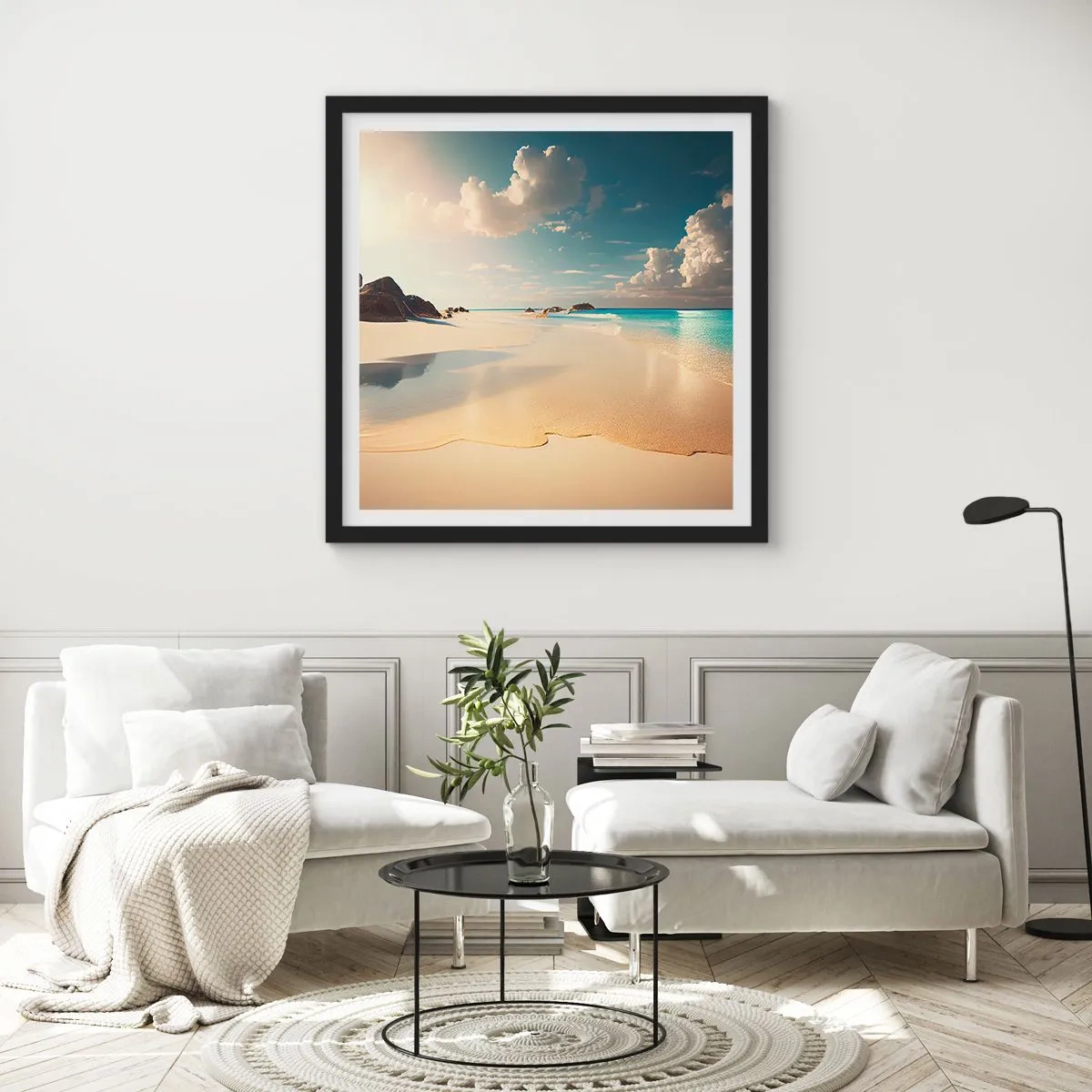 Poster in een zwarte lijst - Een droomdag - 30x30 cm