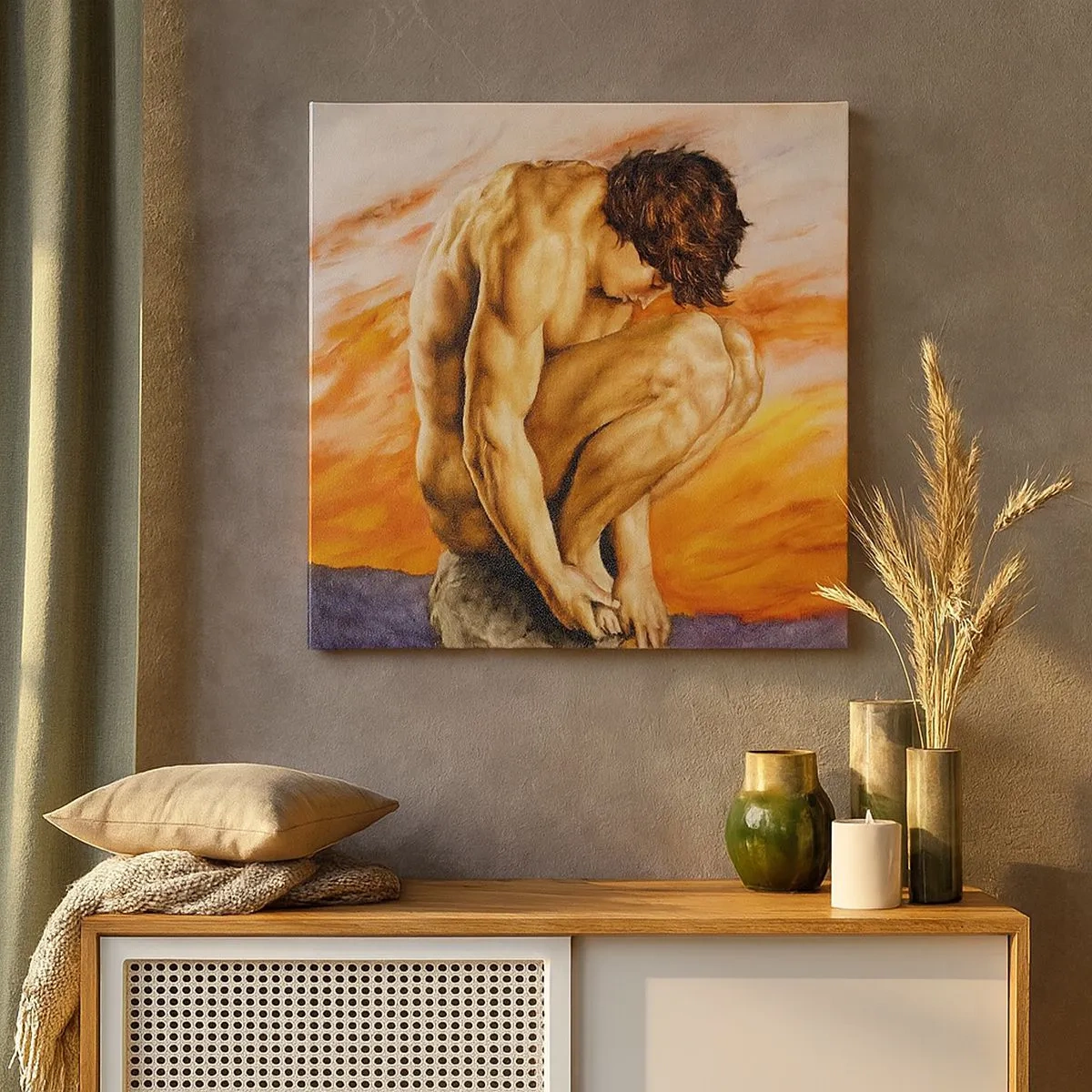 Schilderen op canvas - Ondergedompeld in zichzelf - 30x30 cm