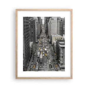 Een poster in een licht eiken lijst - New Yorks leven - 40x50 cm