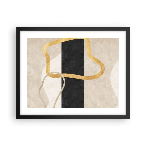 Poster in een zwarte lijst - Verwarde vormen - 50x40 cm