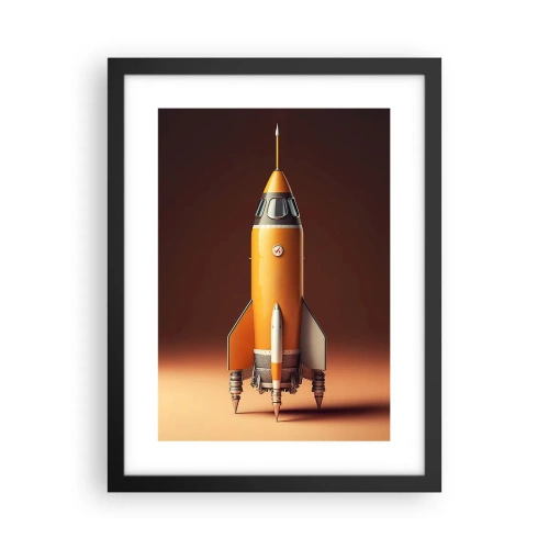 Poster in een zwarte lijst - Het begint met een droom - 30x40 cm