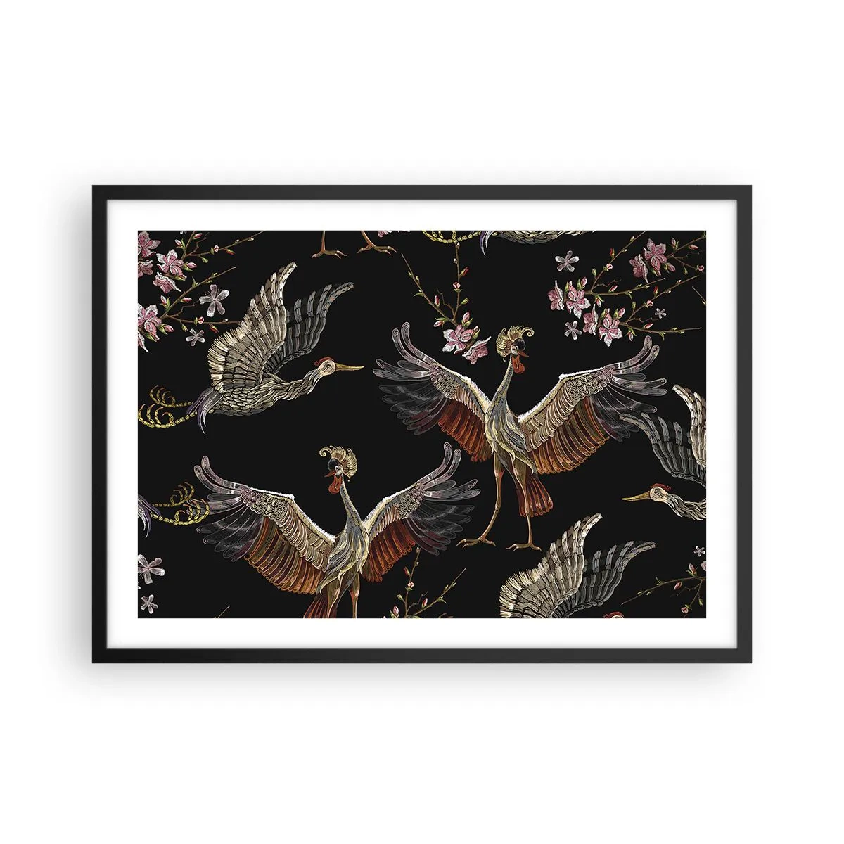 Poster in een zwarte lijst - Een sprookjesvogel - 70x50 cm