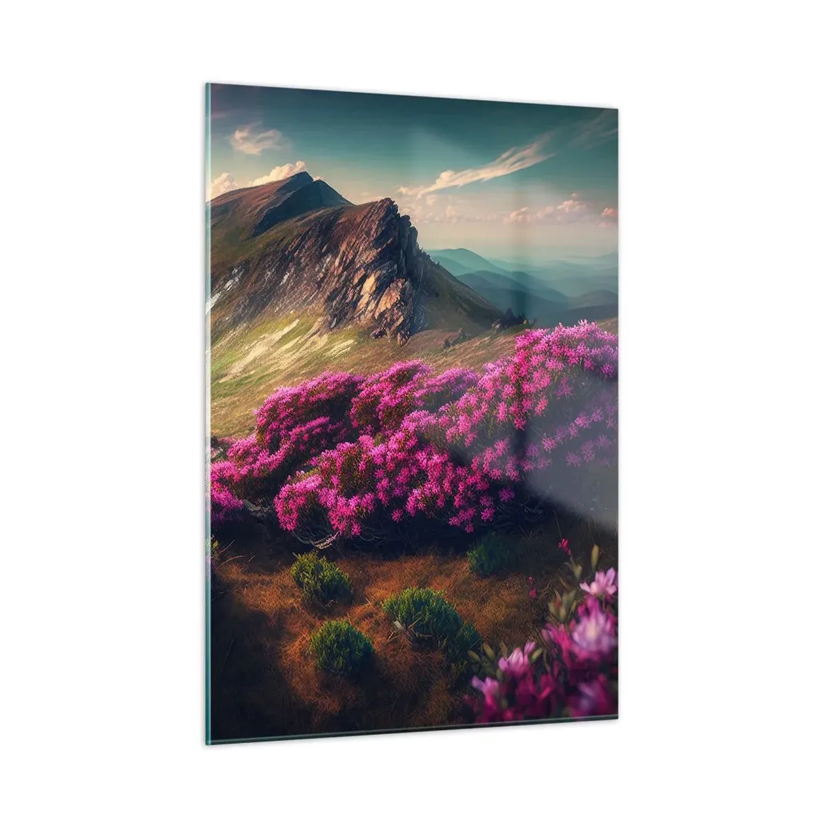 Schilderen op glas - Zomer in de bergen - 50x70 cm
