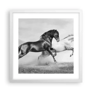 Poster in een witte lijst - Engelen en duivels - 40x40 cm