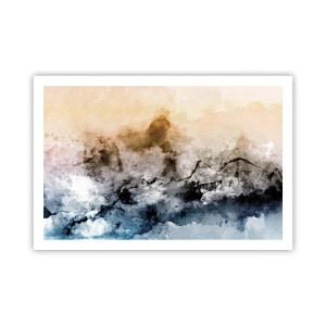 Poster - Verdronken in een wolk van mist - 91x61 cm