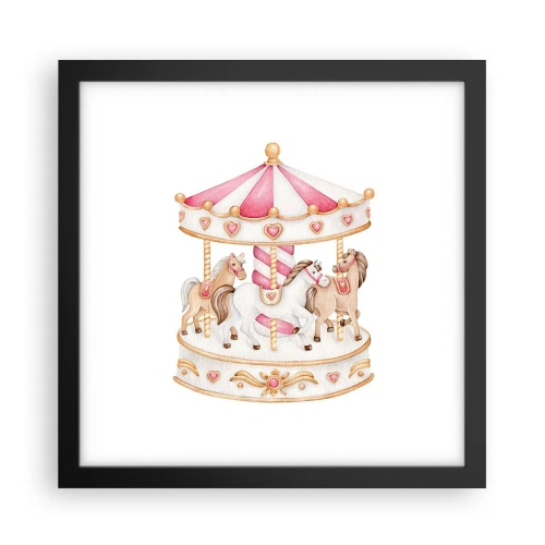 Poster in een zwarte lijst - De zoete kinderwereld - 30x30 cm