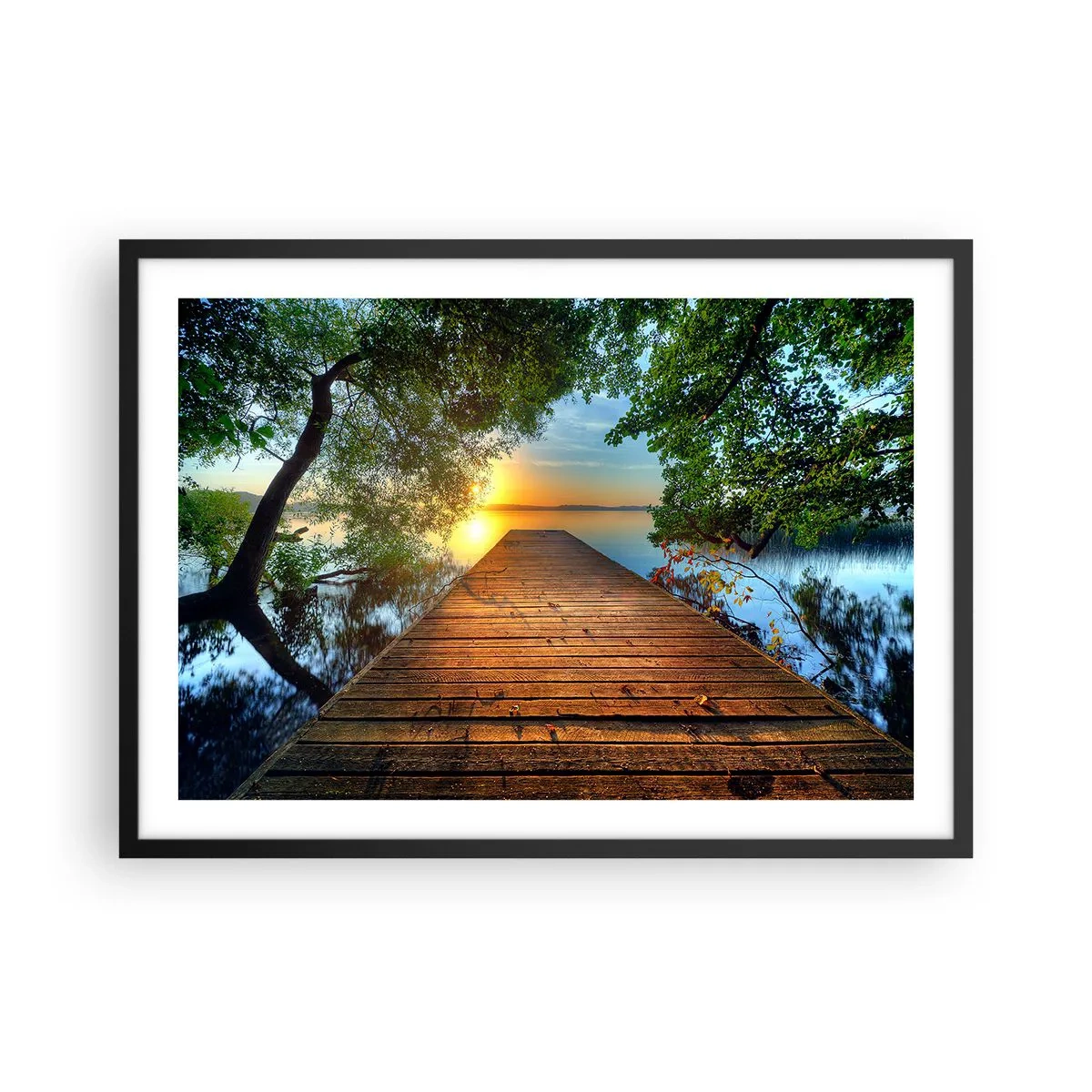 Poster in een zwarte lijst - Neem de tijd, ga zitten - 70x50 cm