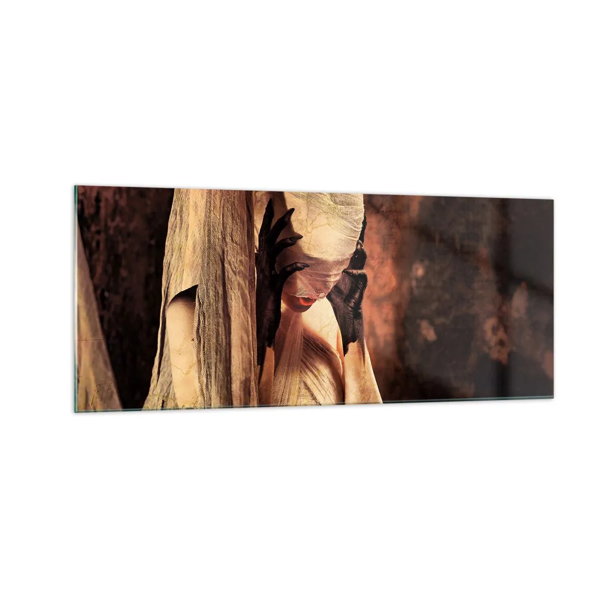 Schilderen op glas - Tussen goed en kwaad - 100x40 cm