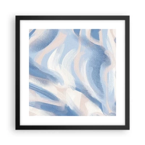 Poster in een zwarte lijst - Blauwe golven - 40x40 cm