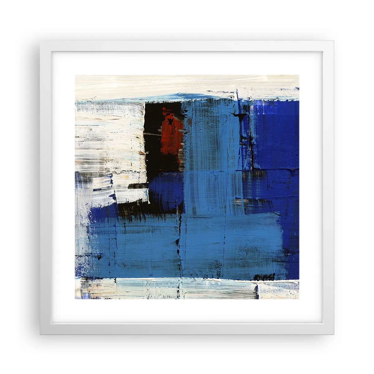 Poster in een witte lijst - Het geheim van blauw - 40x40 cm