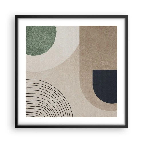 Poster in een zwarte lijst - De zachtheid van het ovaal - 50x50 cm