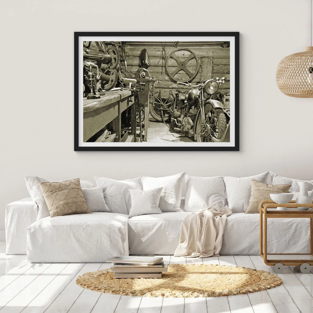 Poster in een zwarte lijst - In de schuur van oom Władek - 40x30 cm