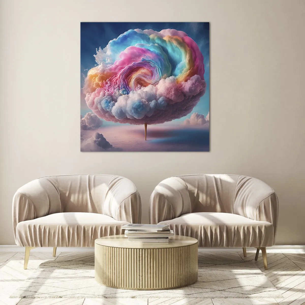 Schilderen op glas - De droom van een pretpark - 70x70 cm