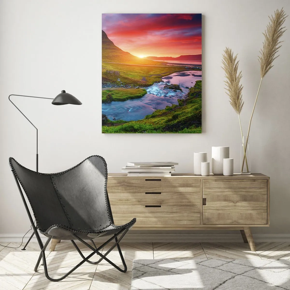 Schilderen op glas - IJsland - vuur en water - 50x70 cm