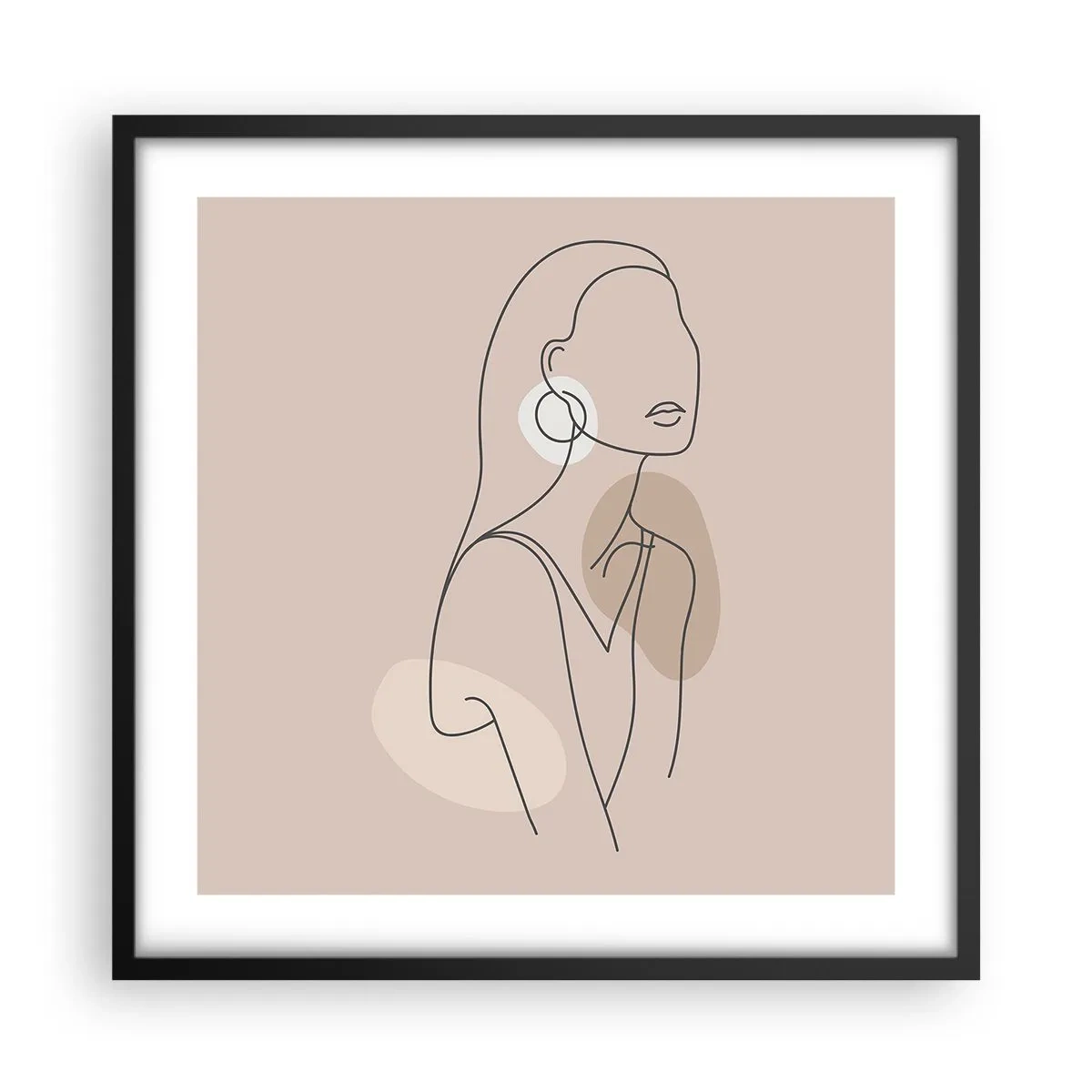Poster in een zwarte lijst - meisjesachtig icoon - 50x50 cm