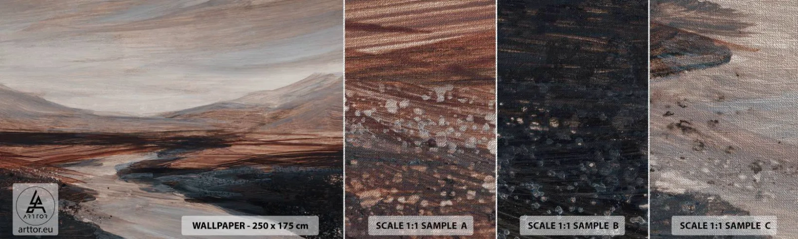 Fotobehang Monster Premium Canvas - Een rustige vallei - Landschap, Landschap, Deel - 100x30 cm