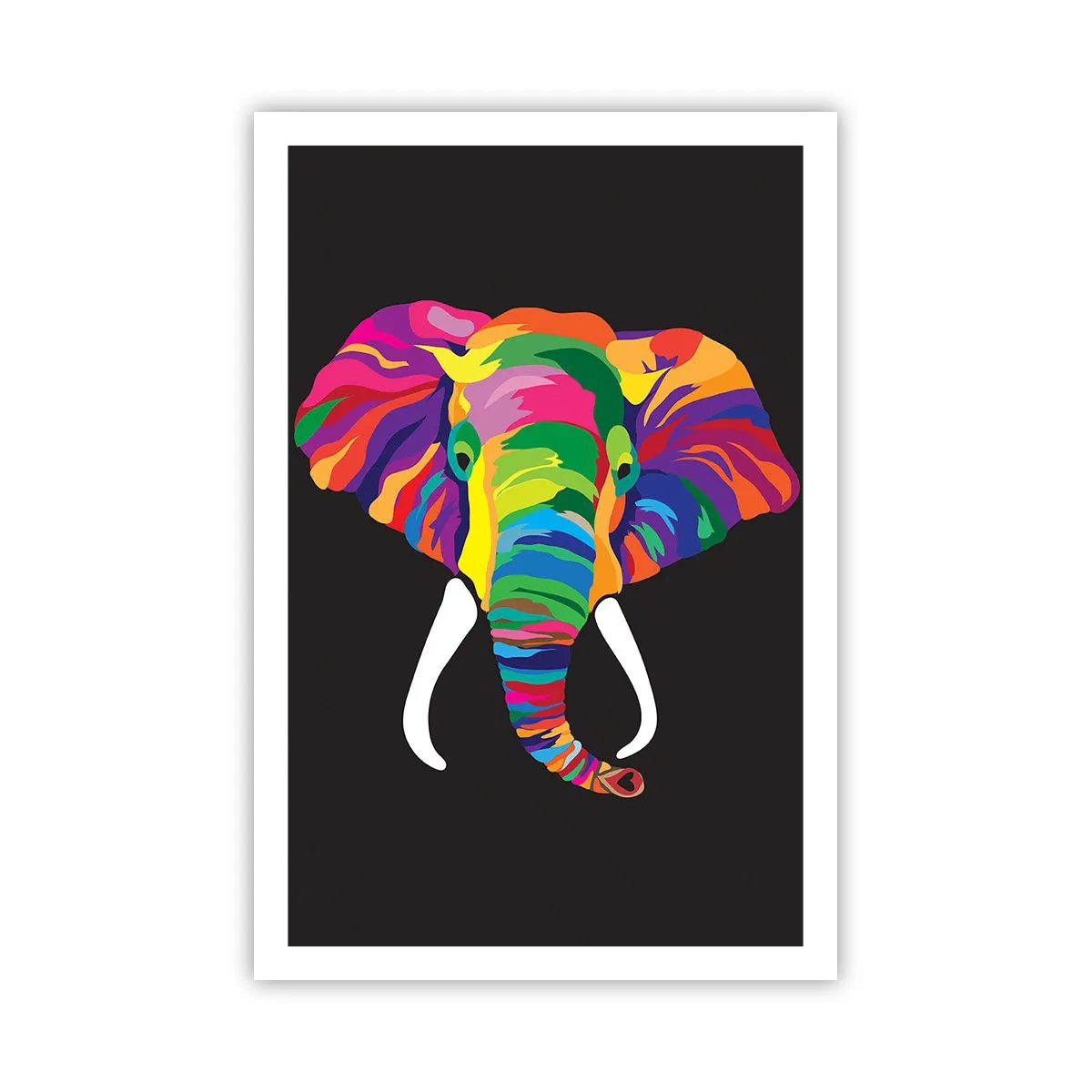 Poster - De olifant die ervan hield om in de regenboog te baden - 61x91 cm