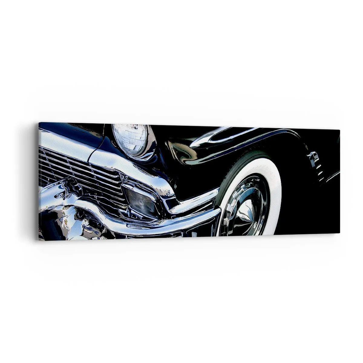 Schilderen op canvas - Klassiek in zilver, zwart en wit - 90x30 cm