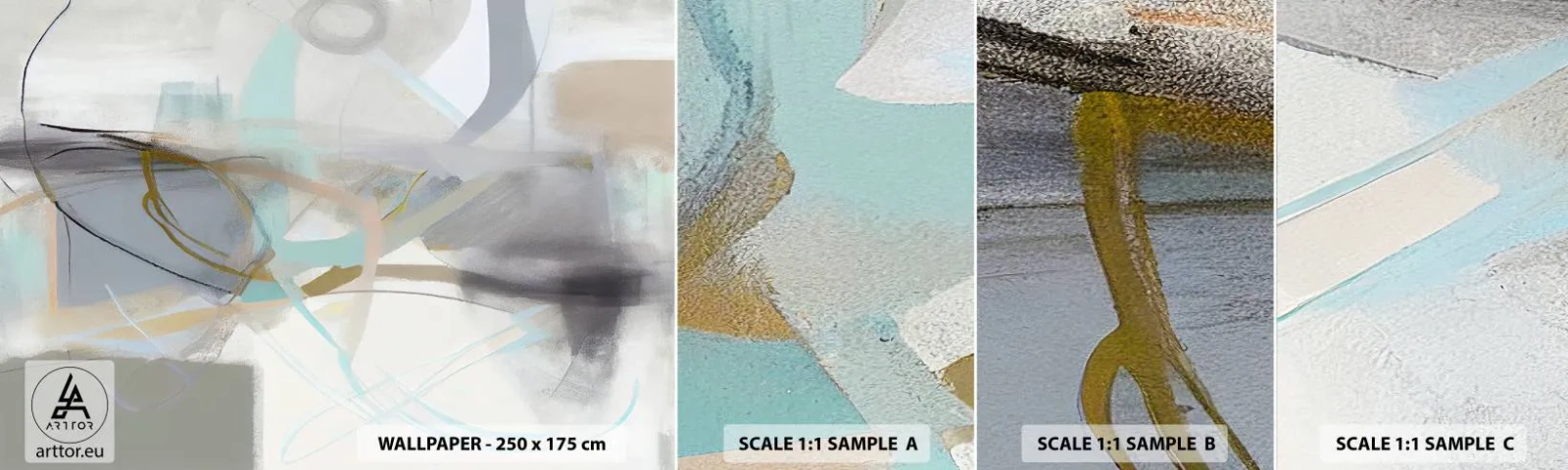 Fotobehang Staaltje Standard Eco - Mistige abstractie - Abstractie, Deel, Helder - 100x30 cm