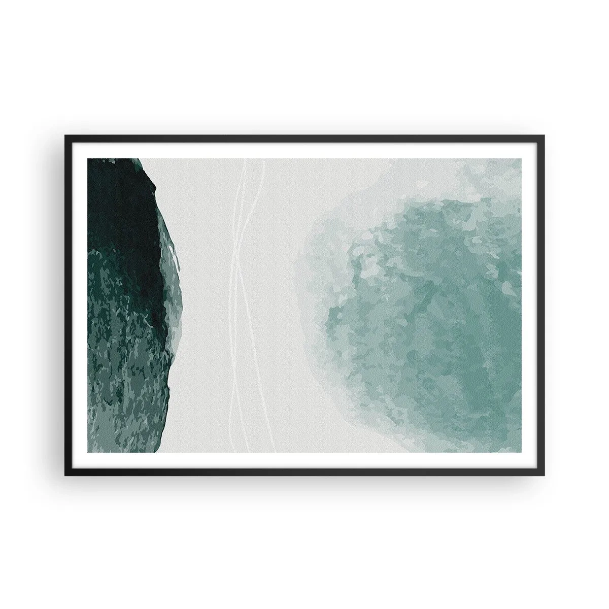 Poster in een zwarte lijst - Ontmoeting met de mist - 100x70 cm