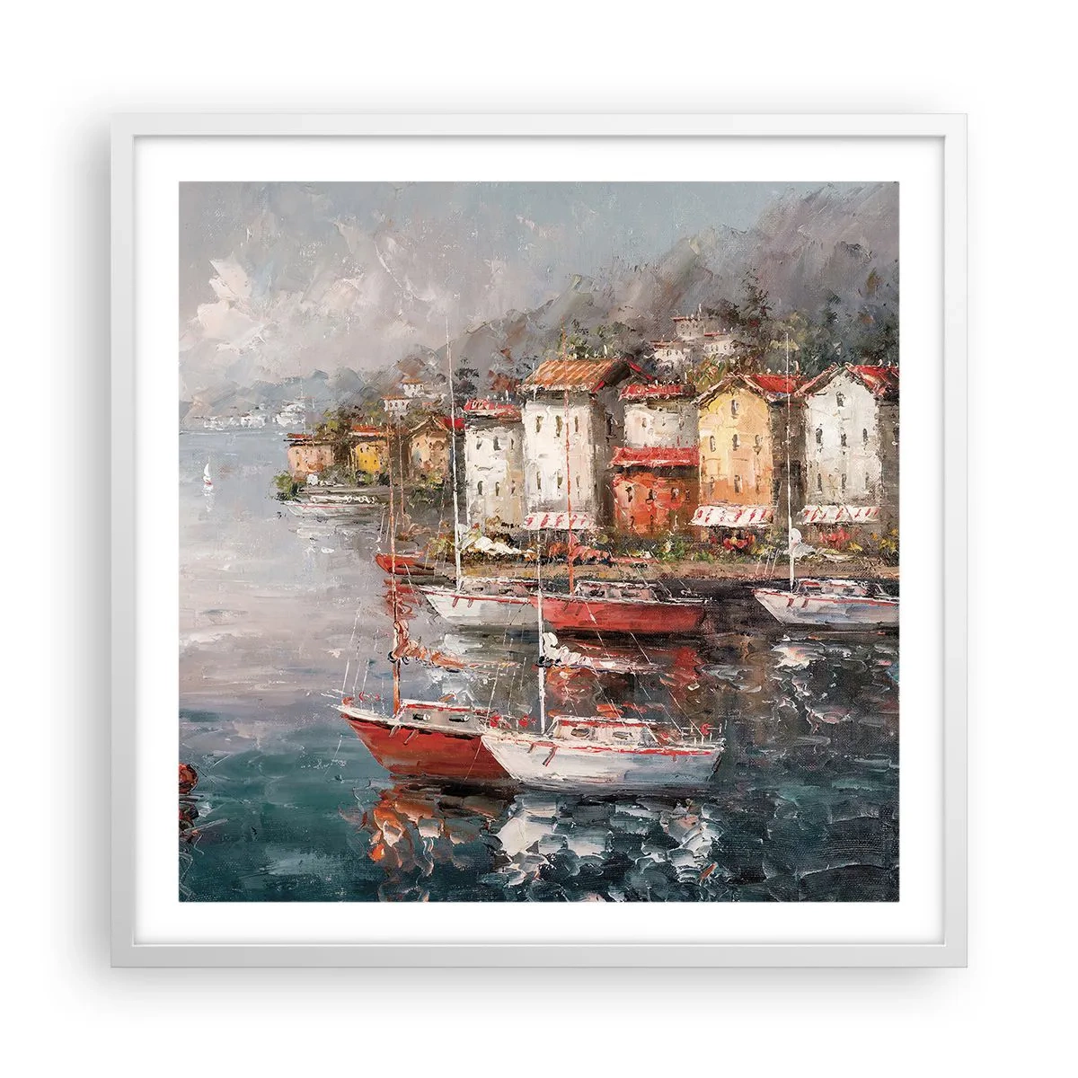 Poster in een witte lijst - Romantisch toevluchtsoord - 60x60 cm